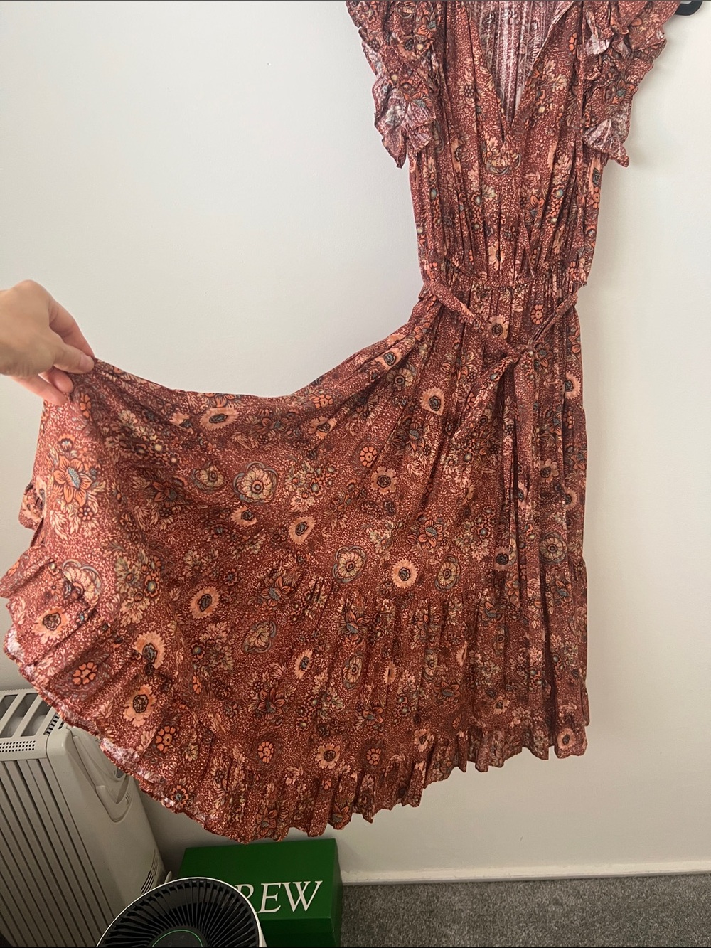 Ulla Johnson Rust Ruffle Midi Dress size 6 - Picture 3 of 5